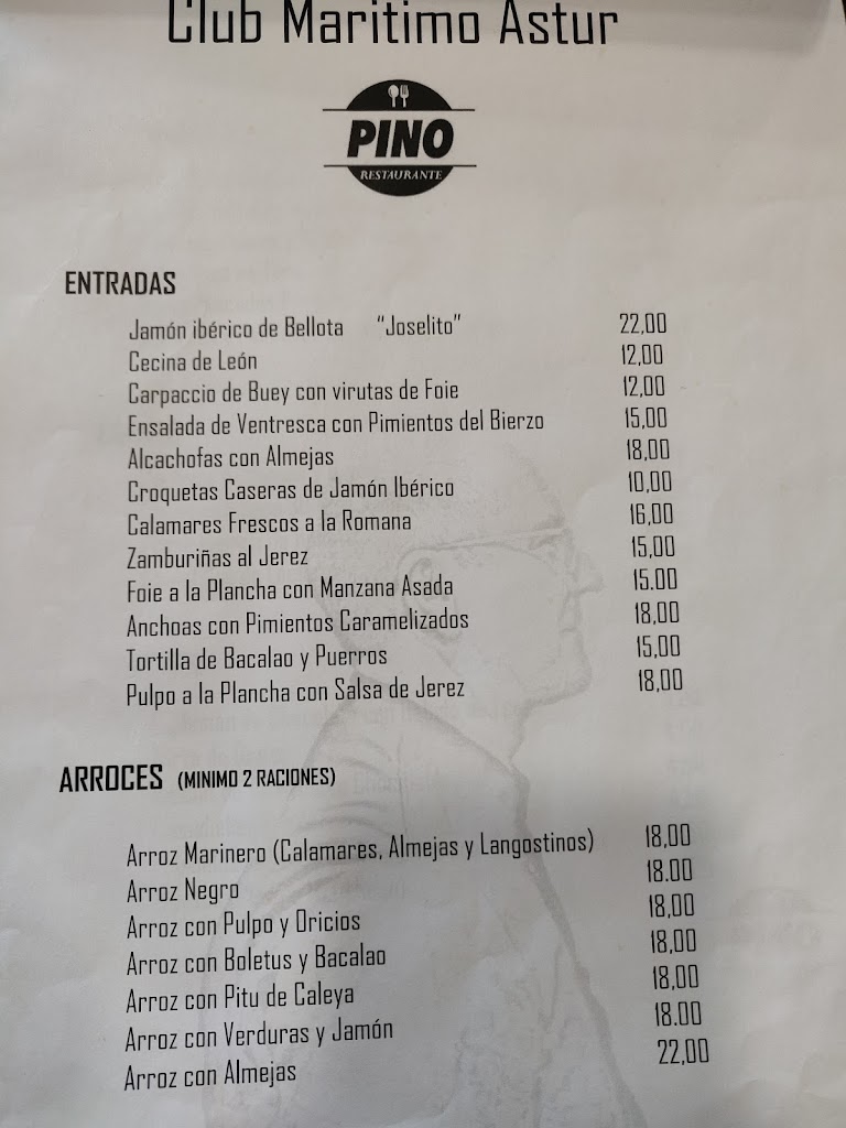 Club Maritimo Astur Restaurante — Carta
