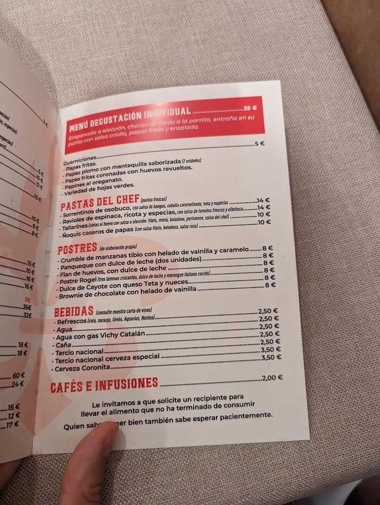 EL ASADOR PLATENSE — Carta