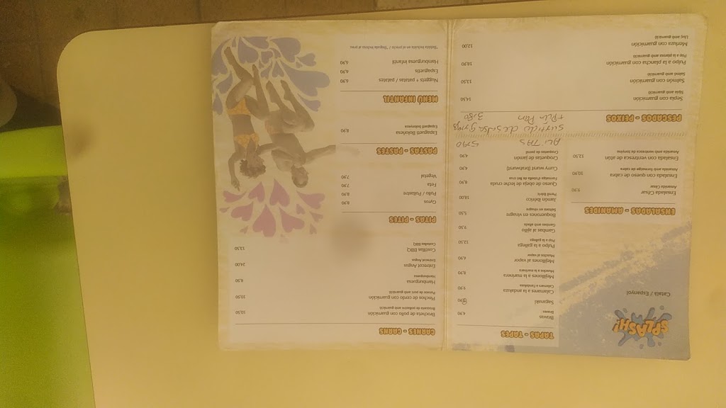 Gastrobar SPLASH! — Carta
