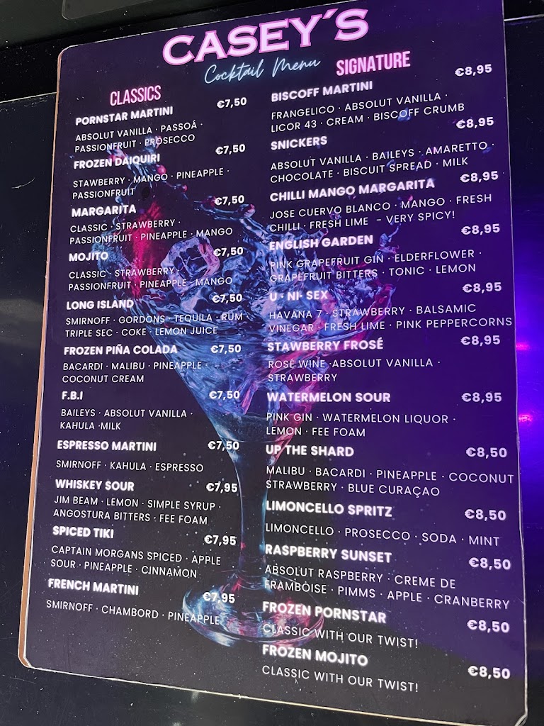 Casey's Lounge — Carta