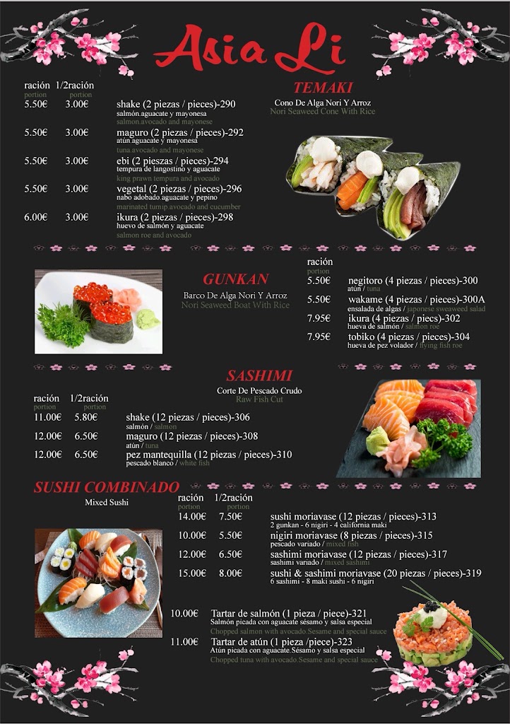 Restaurante Asia Li — Carta