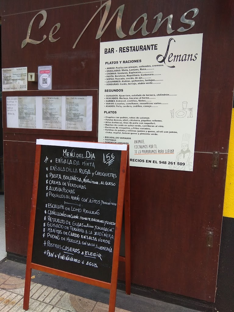 Restaurante Le Mans — Carta