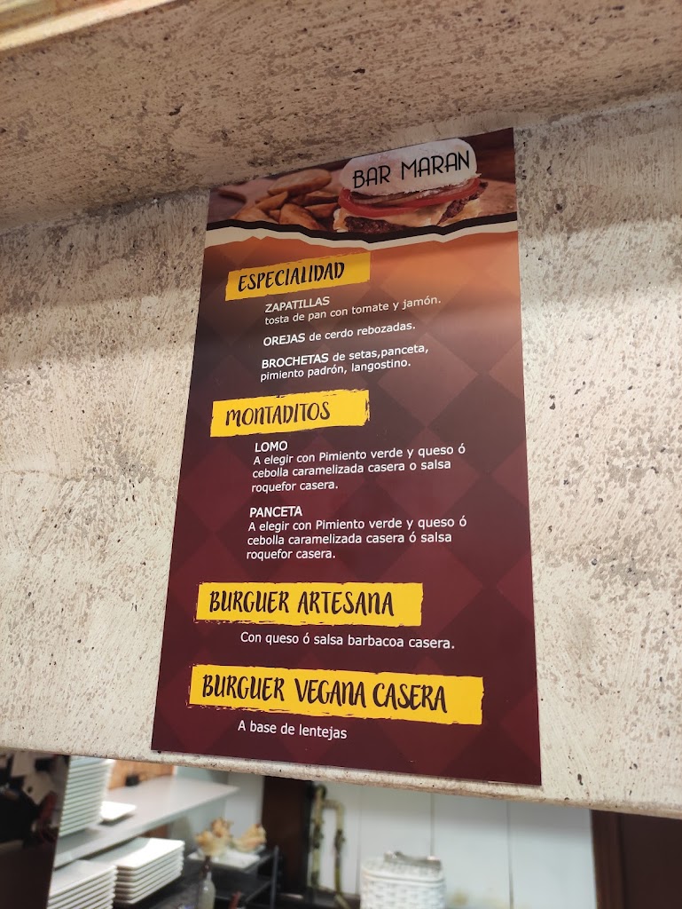 Bar Maran — Carta
