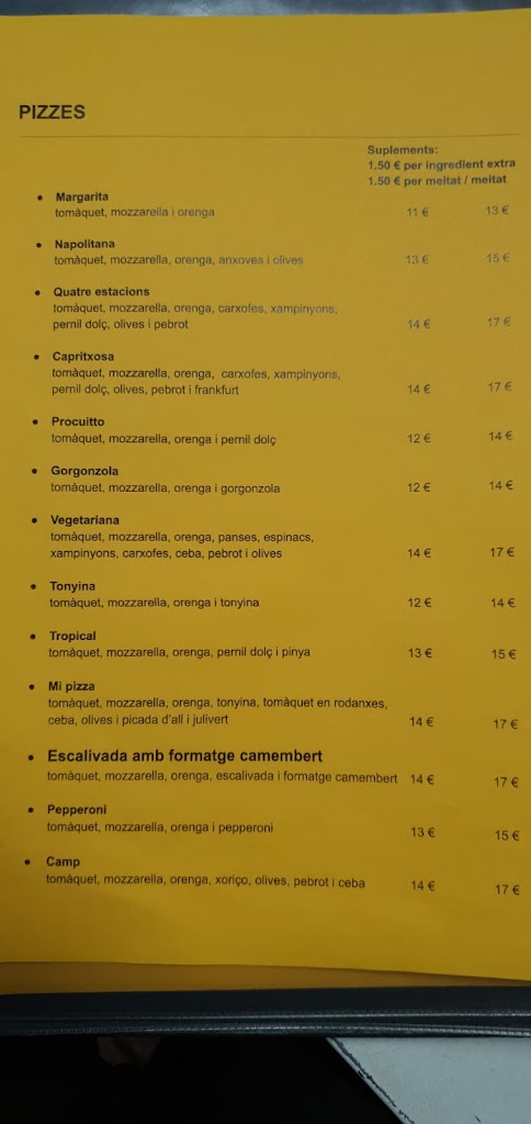 Restaurant Italia — Carta