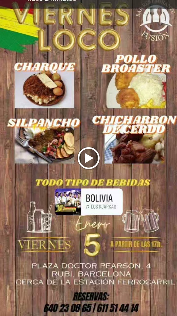 BAR FUSION — Carta