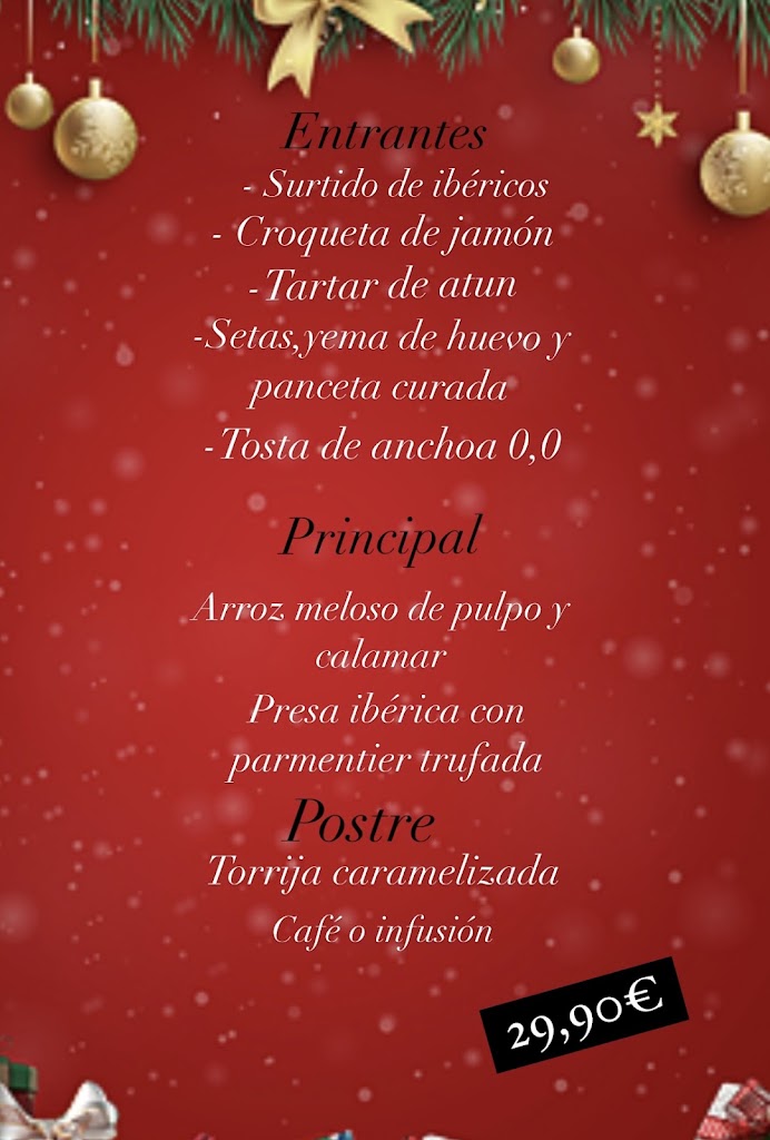 Taperia-Cafeteria Miramar — Carta