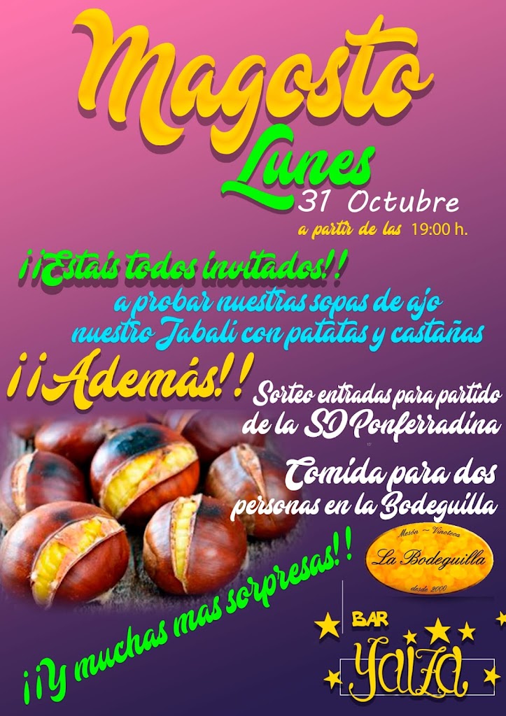 Cafe Bar Yaiza — Carta