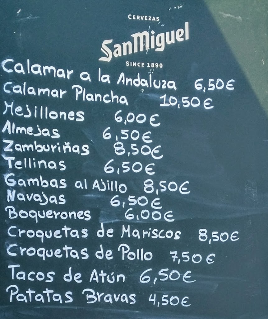 Restaurante Miramar — Carta