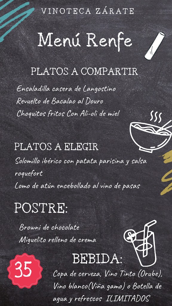 Restaurante Zarate Vinoteca — Carta