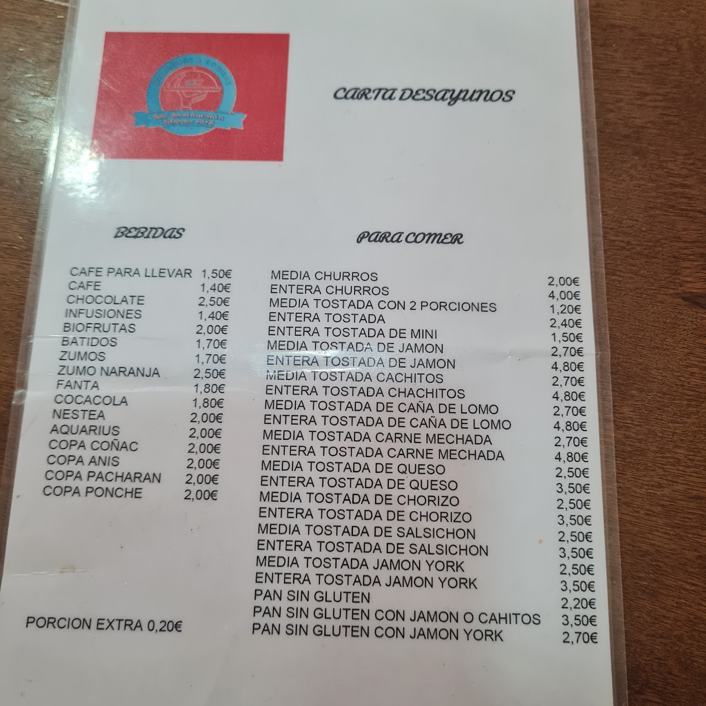 Restaurante Delta Churros Chocolate — Carta