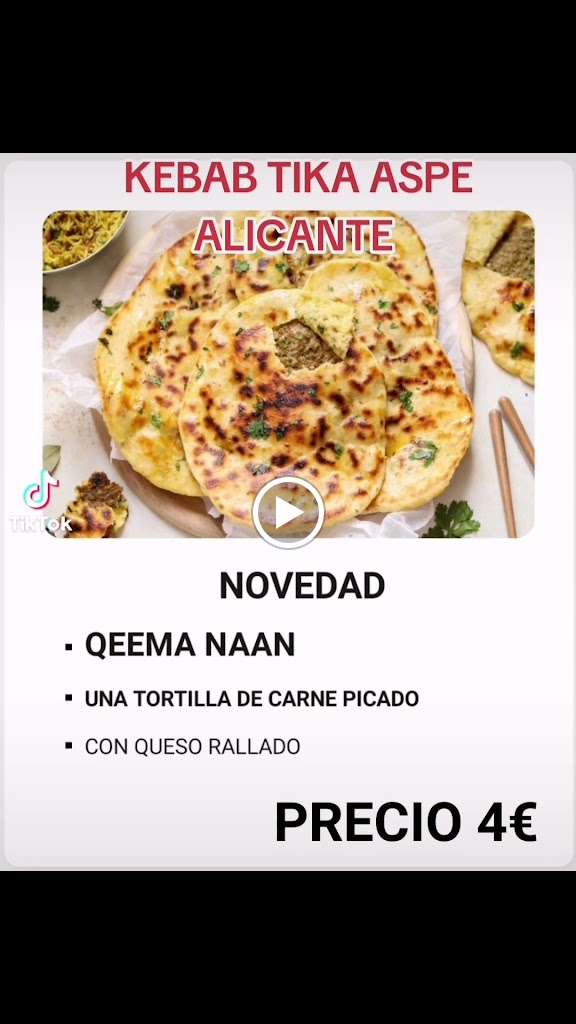 Tika kebab Pizzeria Indian Food Aspe — Videos
