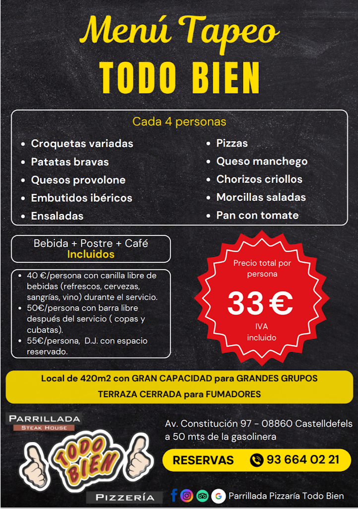 Parrillada Pizzeria Todo Bien — Carta