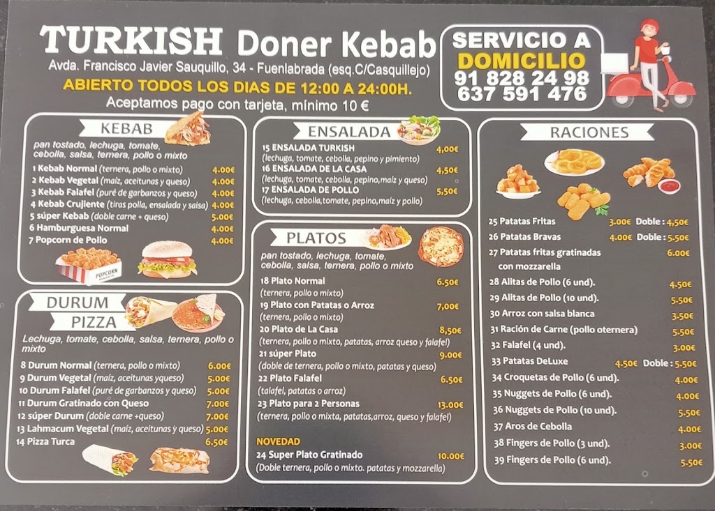 Restaurante Turkish doner kebab — Carta