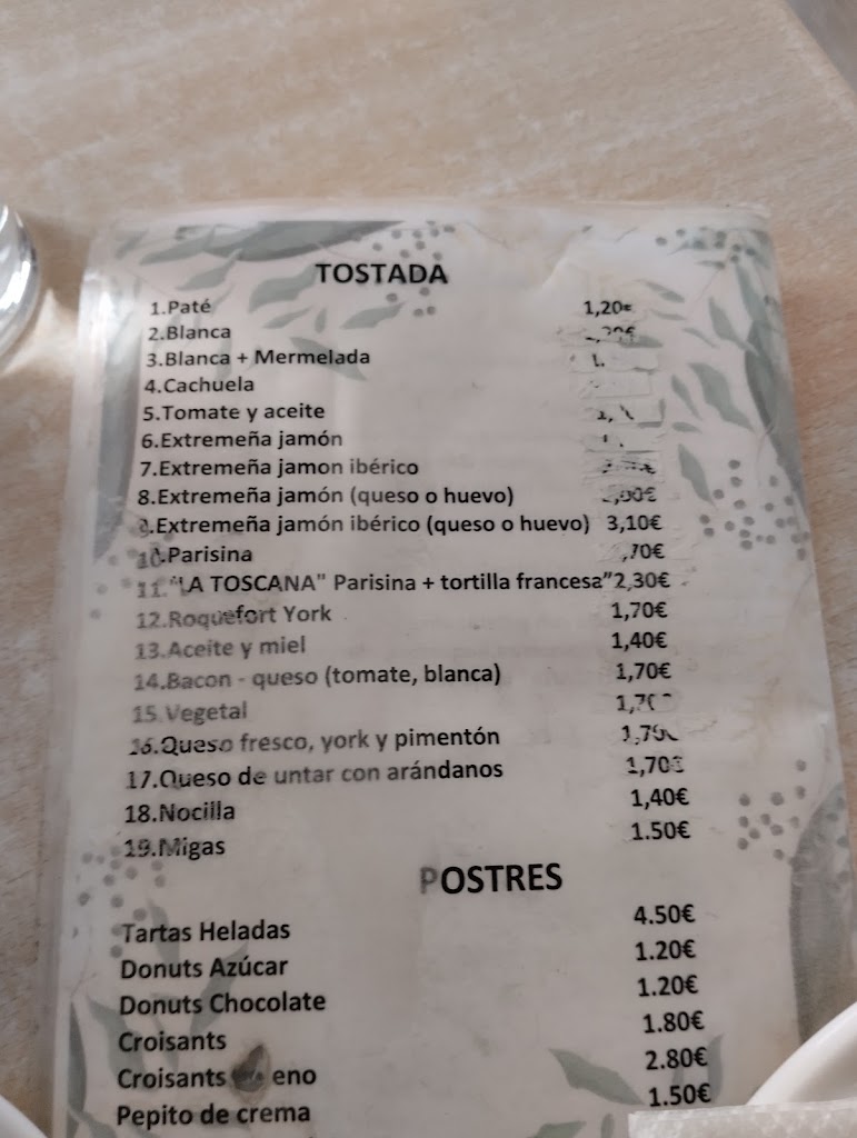 La Toscana Food and Drink — Carta
