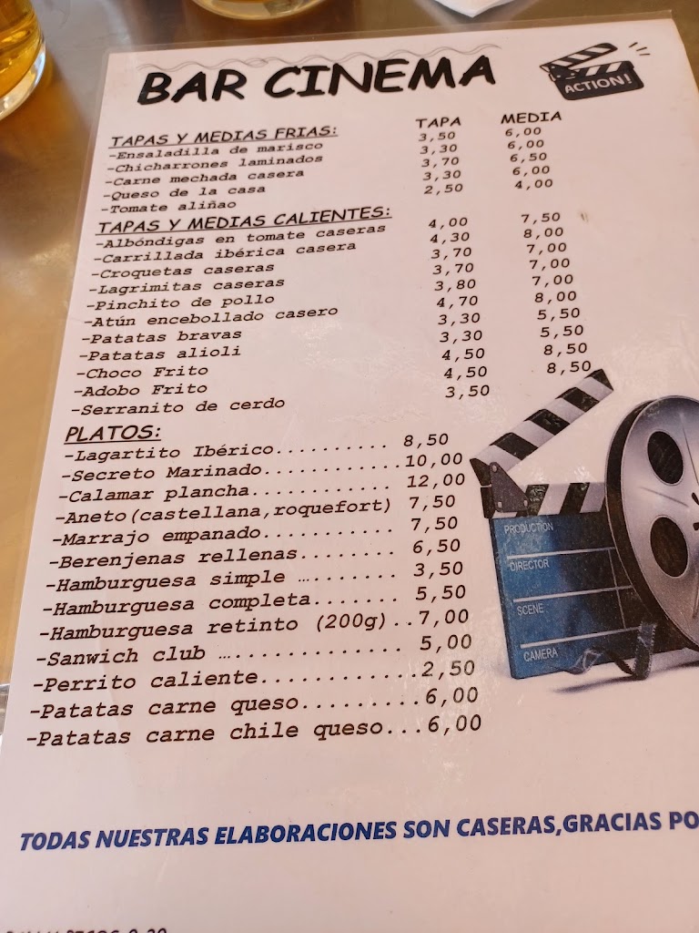 Bar Cinema — Carta
