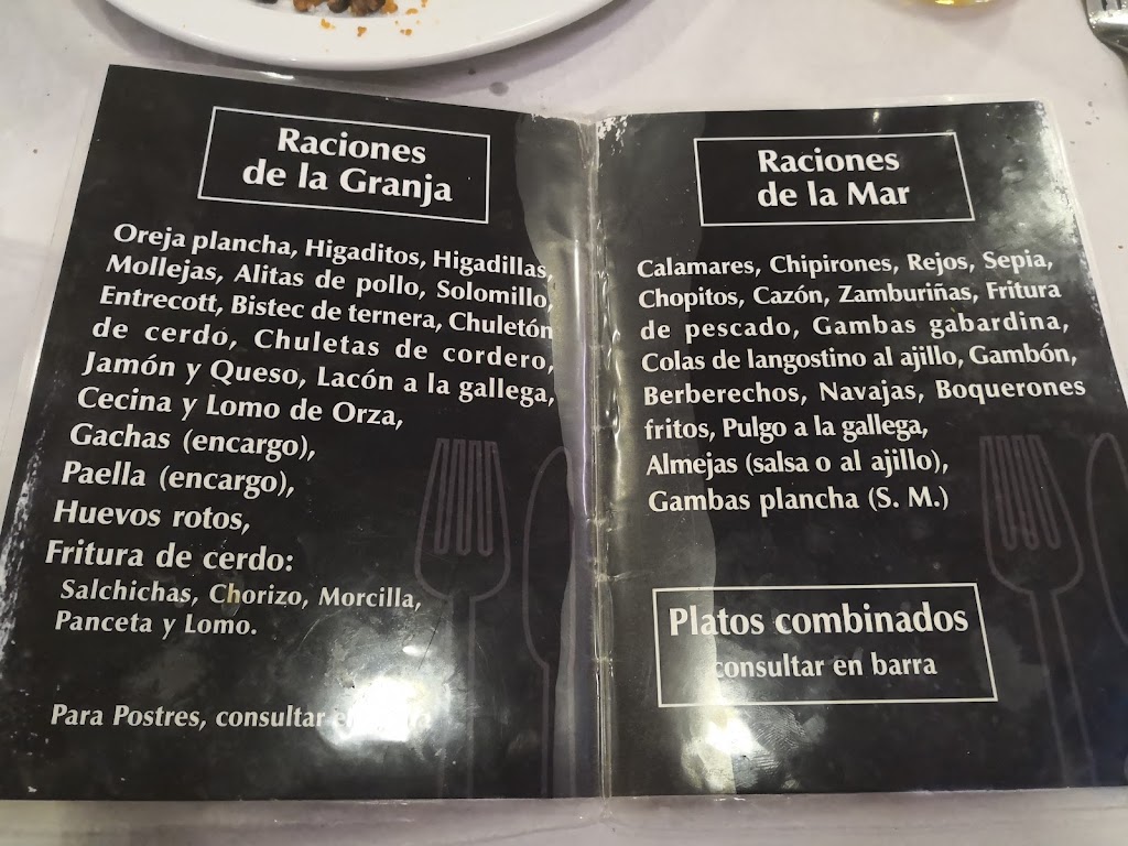 BAR CERVECERIA LOS ARCOS — Carta