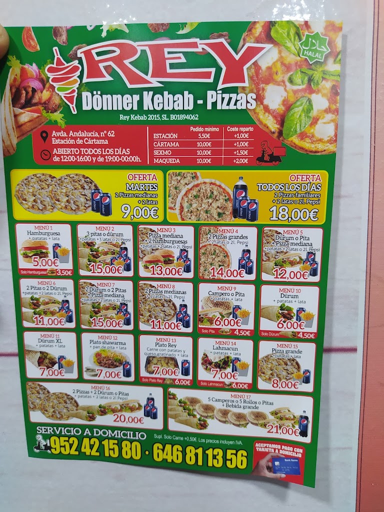 REY KEBAB DONER KEBAB — Carta