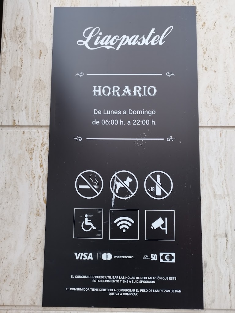 Cafeteria Liaopastel — Carta
