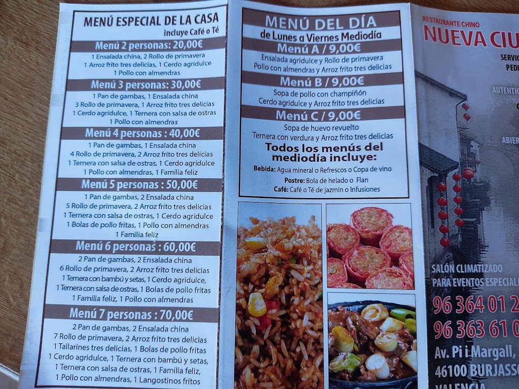 Restaurante Chino Nueva Ciudad — Carta