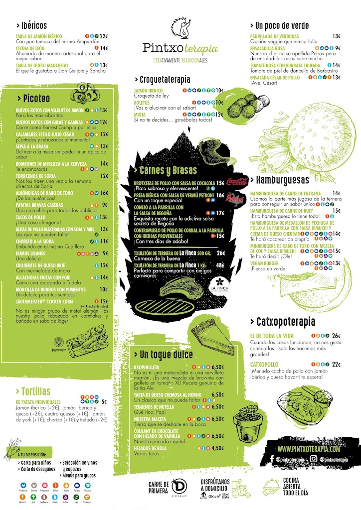 Pintxoterapia Pozuelo de Alarcon — Carta