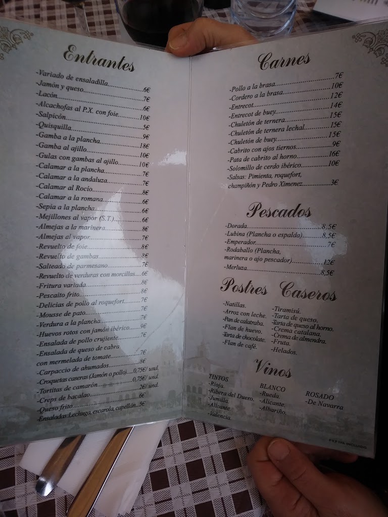 Meson El Rocio — Carta