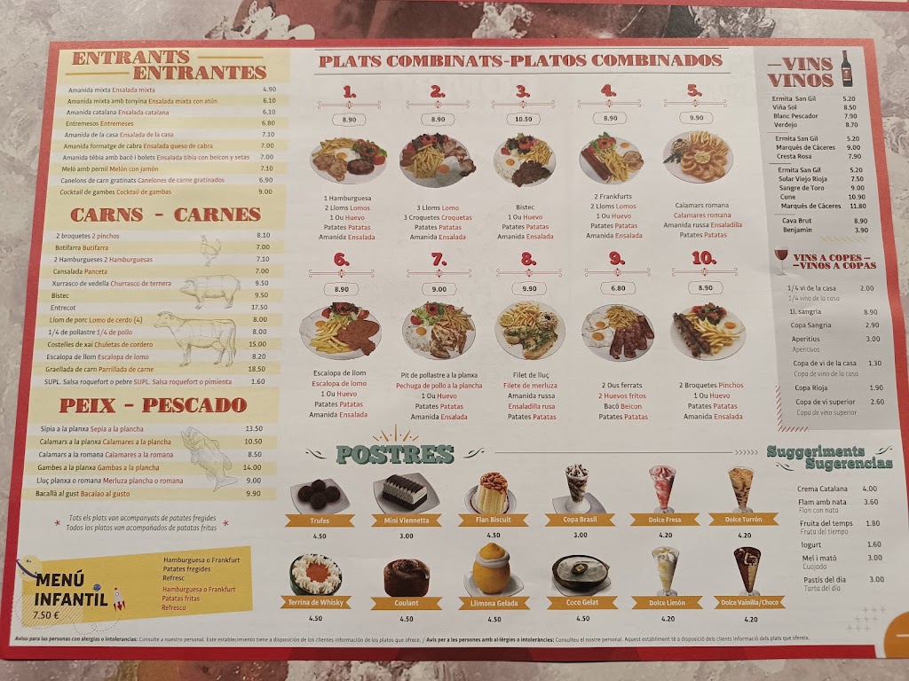 Restaurant Bar Zona Firal — Carta