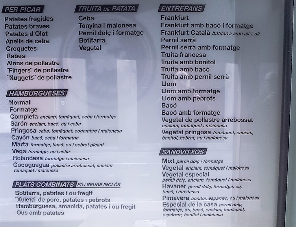 bar foment — Carta