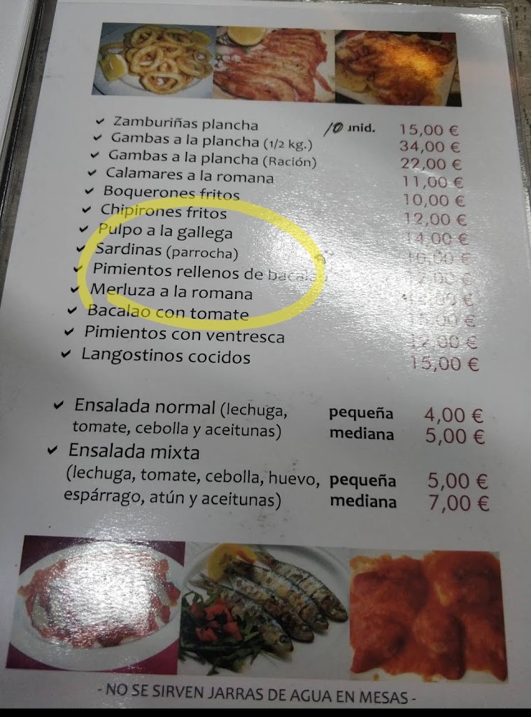 Restaurante Entrevias Casa Isidro — Carta