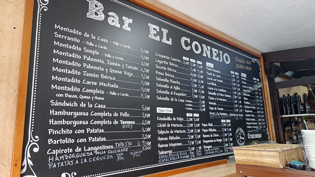 Bar El Conejo — Carta