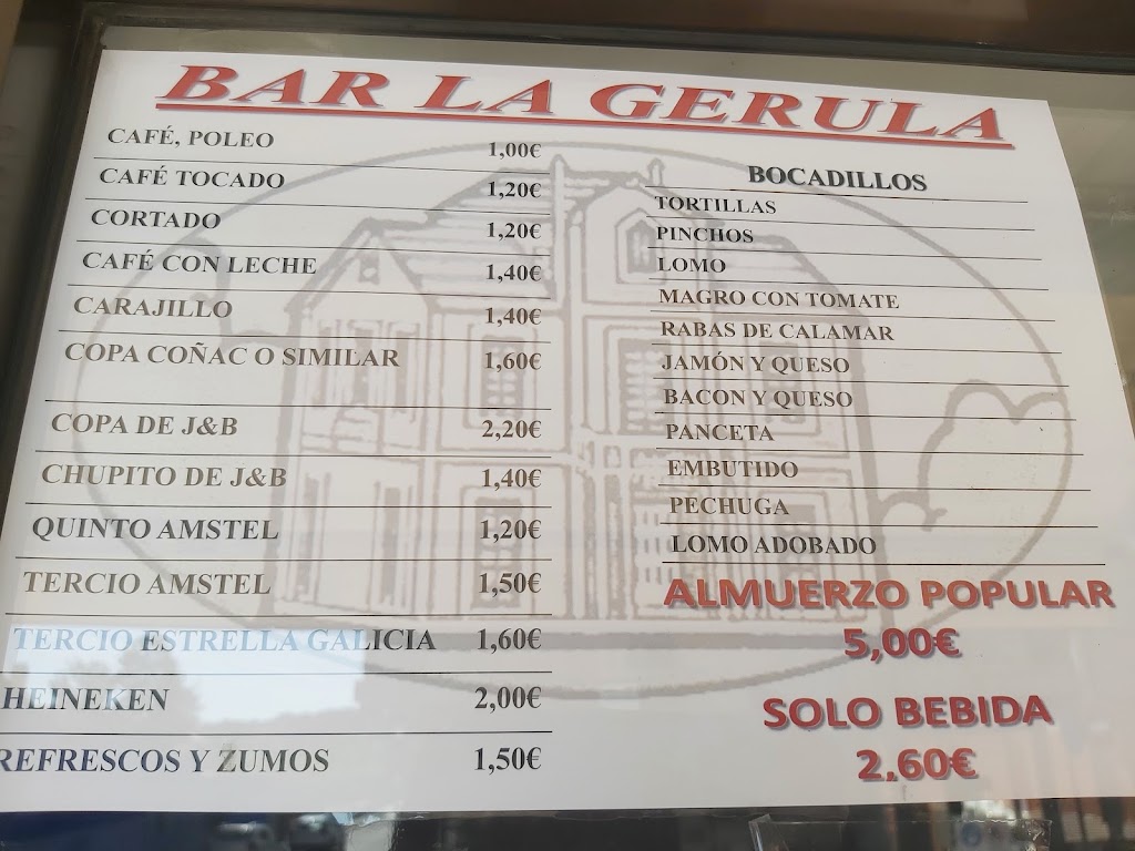 Bar la Gerula — Carta