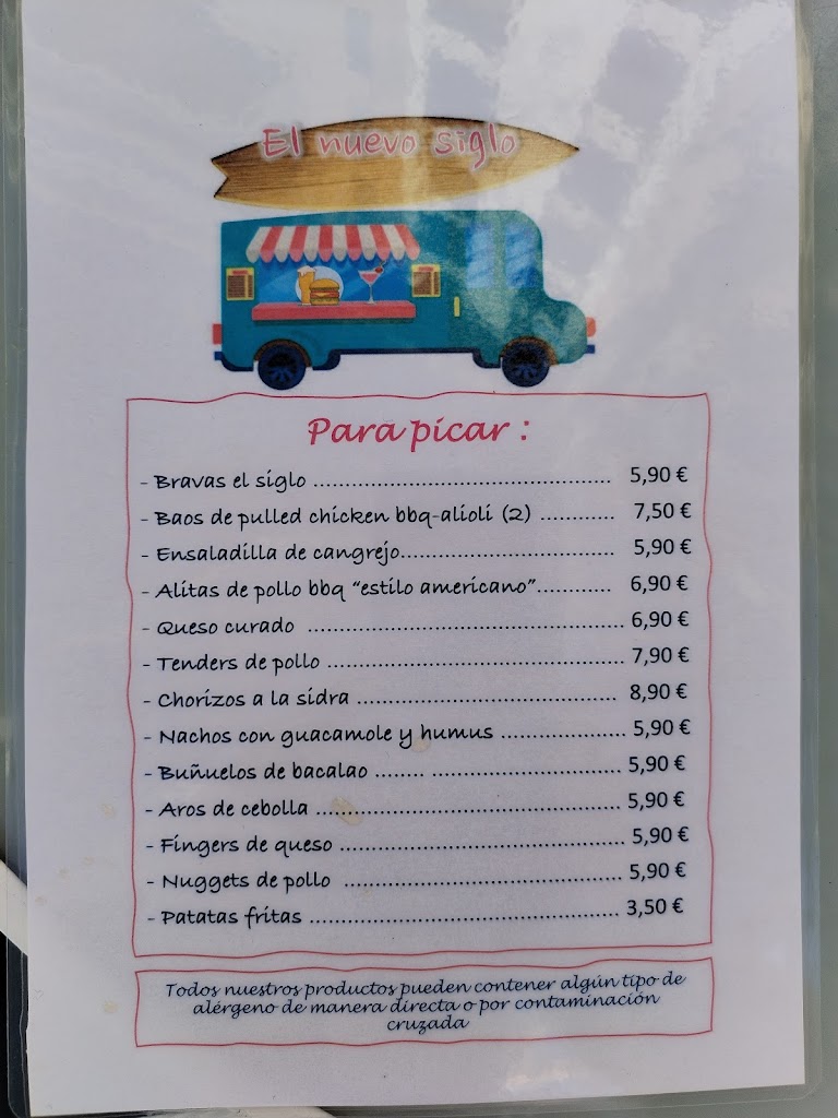 Cafe El Siglo — Carta