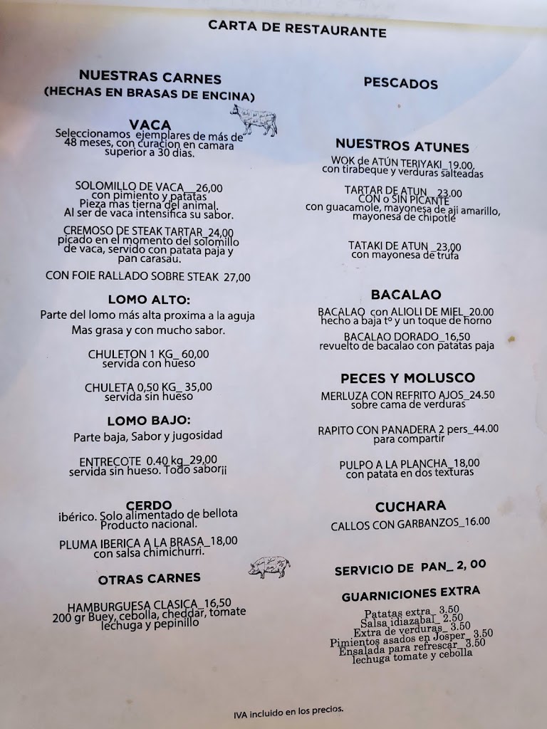 Restaurante El Ochenta Majadahonda — Carta