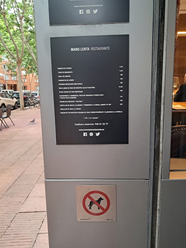 Restaurante "Mano Lenta" — Carta