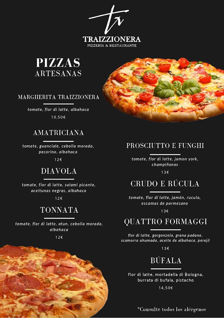 Pizzeria Traizzionera — Carta