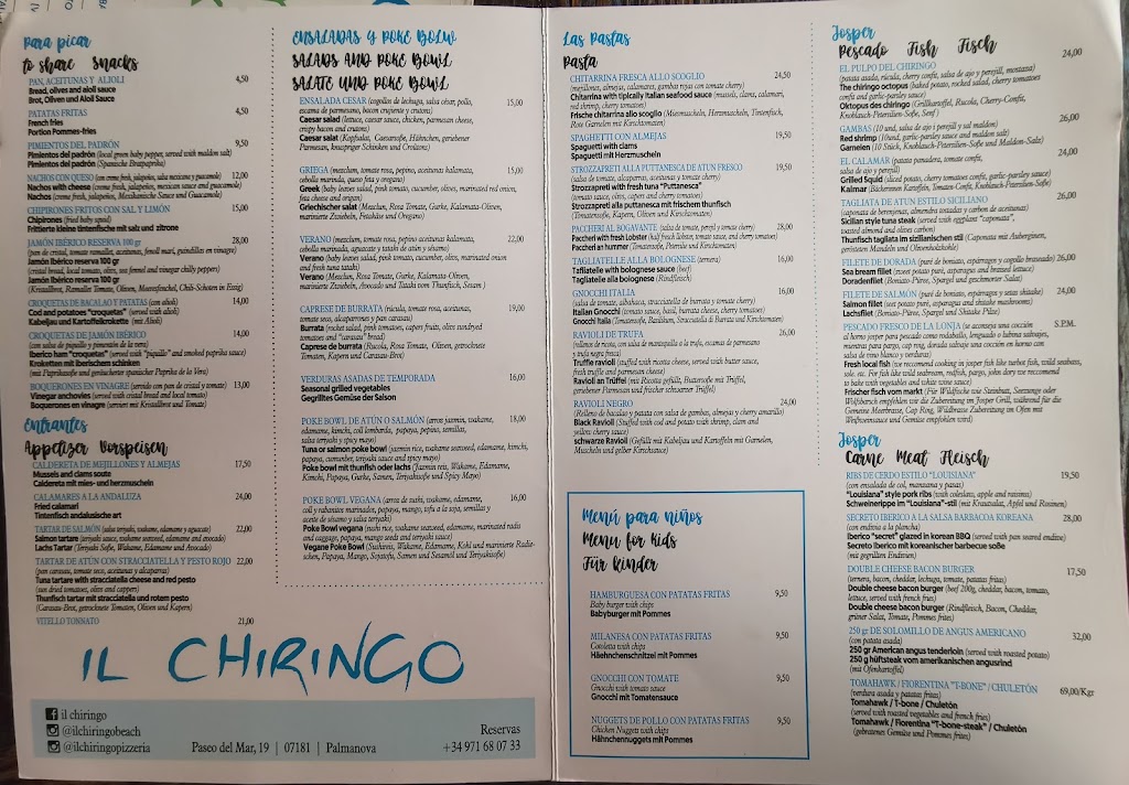 Il Chiringo — Carta