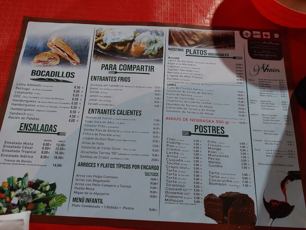 Aben Humeya Restaurante — Carta