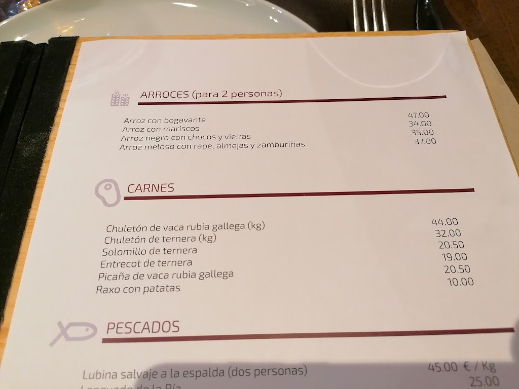 Restaurante San Jaime — Carta