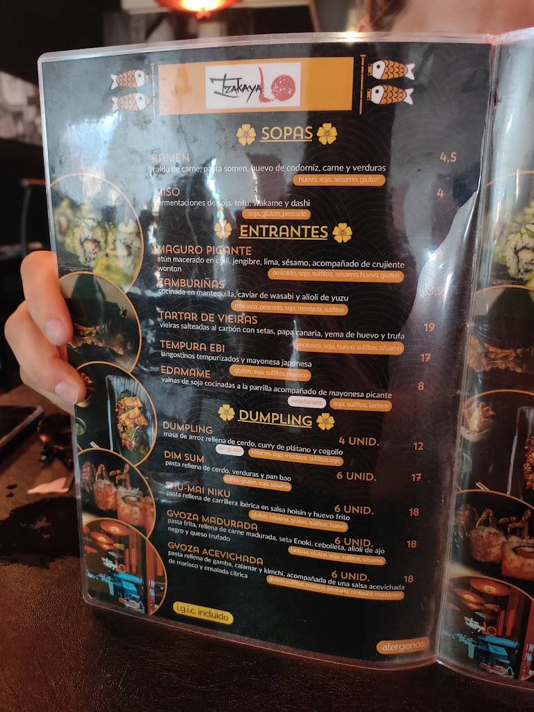 Restaurante Izakaya LO — Carta