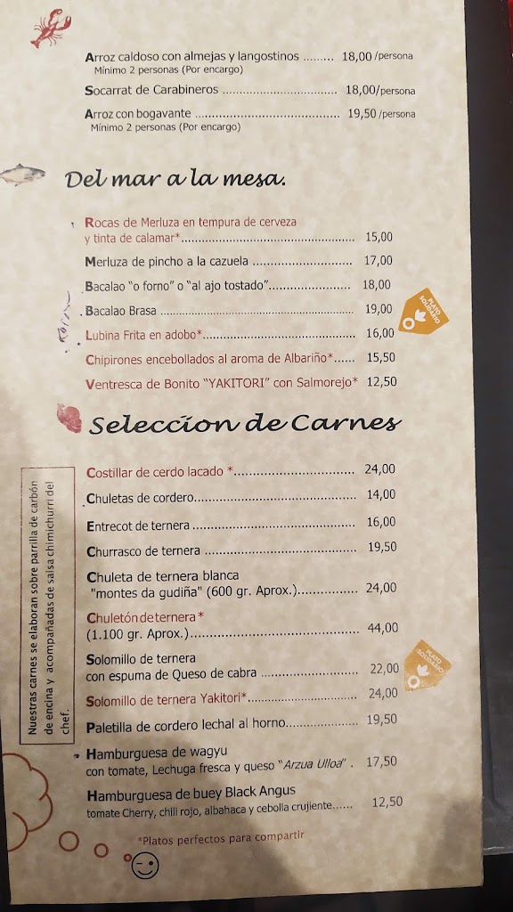 Meson Rias Gallegas — Carta