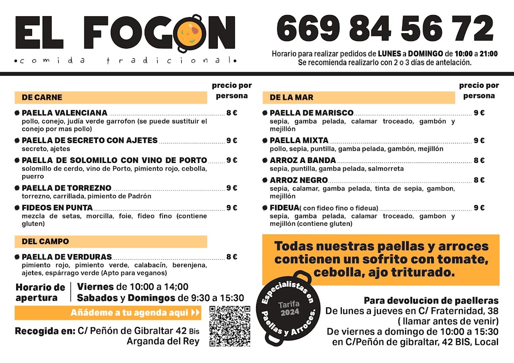 El Fogon — Carta