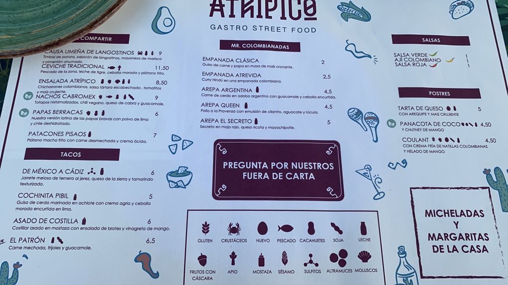 Atripiko - Gastro Bar — Carta