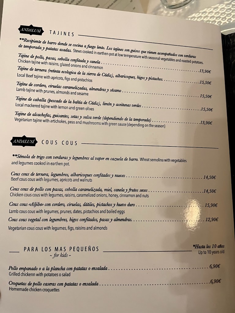 Aljibe Restaurante | Arcos de la Frontera — Carta