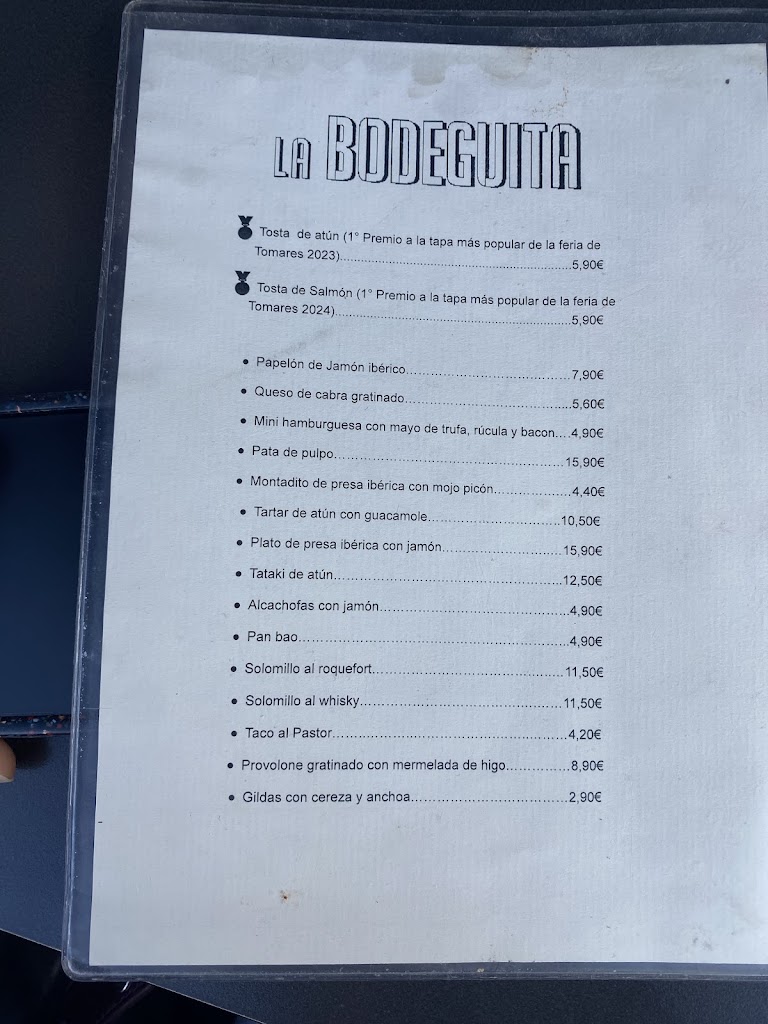 La Bodeguita Tomares — Carta