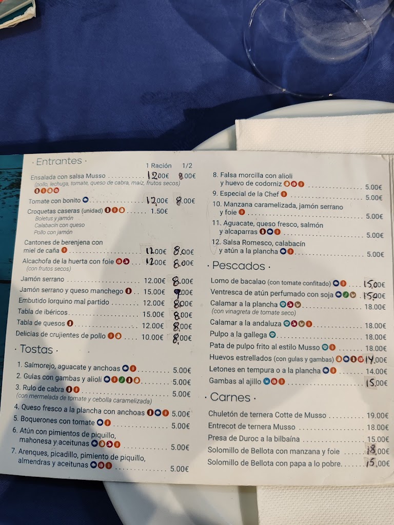 Casa de los Musso, Meson Restaurante — Carta