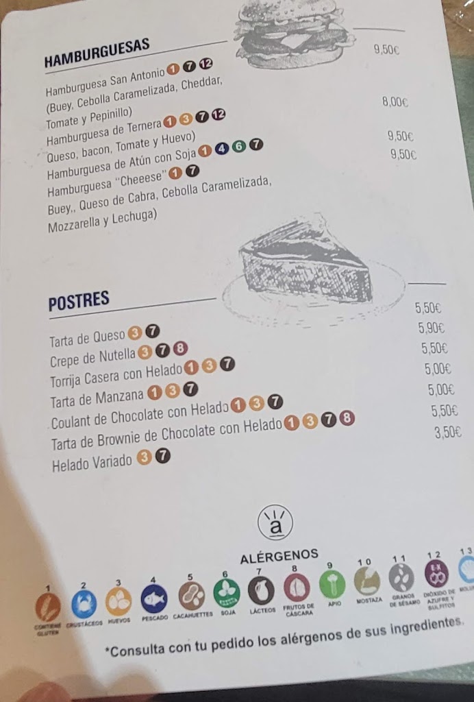 Restaurante San Antonio Valdepenas — Carta