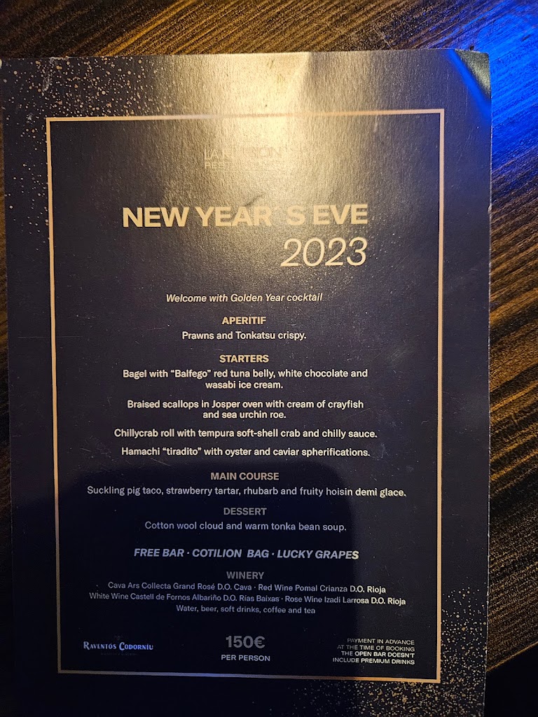 La Fusion Restaurante — Carta