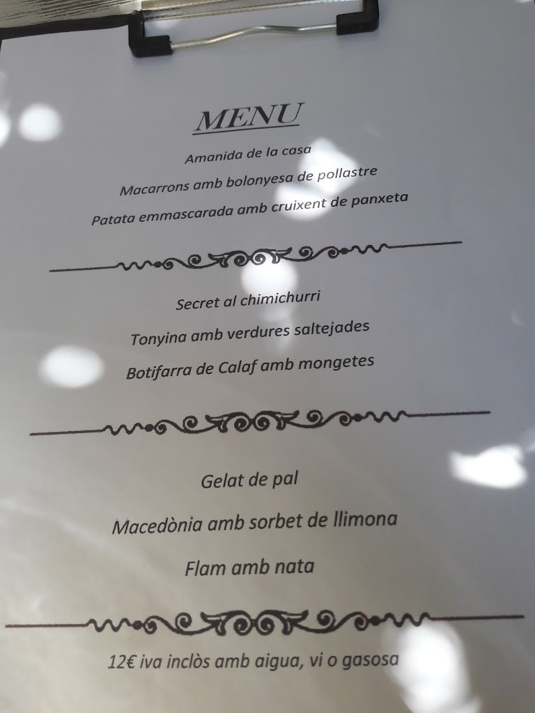 Antiga Cafeteria Soler — Carta