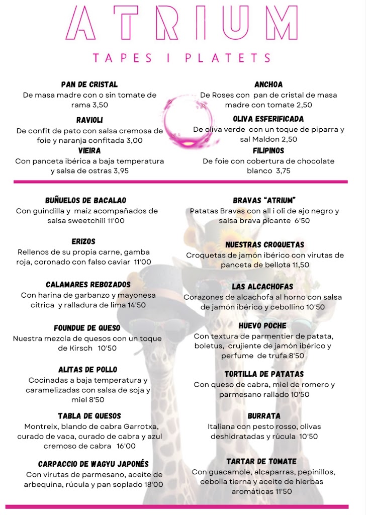 ATRIUM TERRASSA — Carta