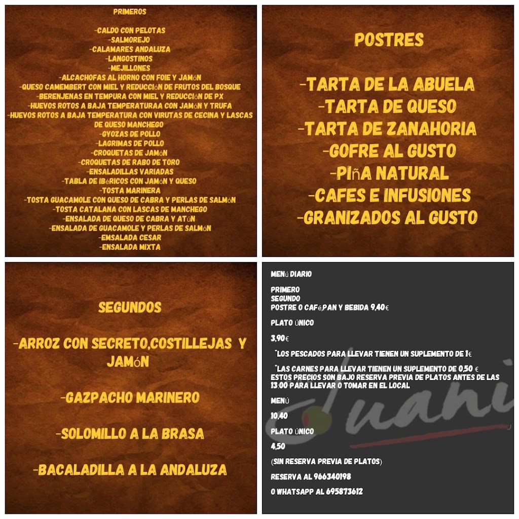 Bar Juani — Carta