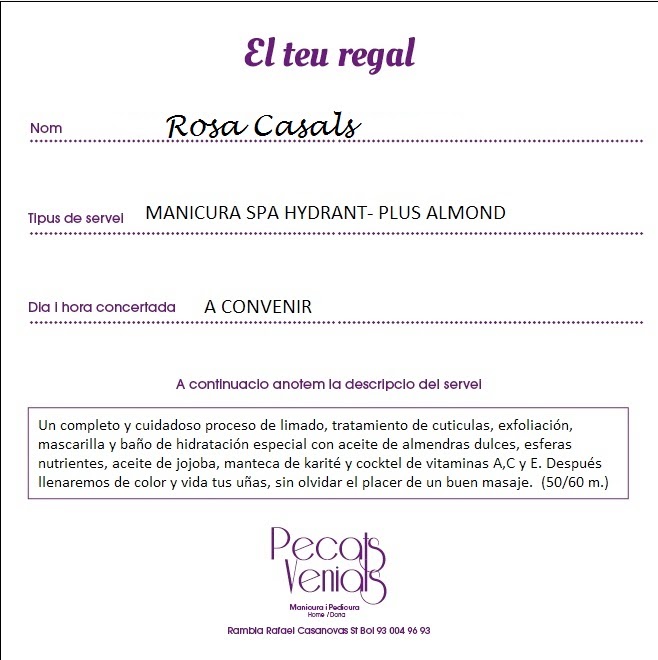 Pecats Venials — Carta